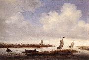 RUYSDAEL, Salomon van View of Deventer Seen from the North-West af oil painting on canvas